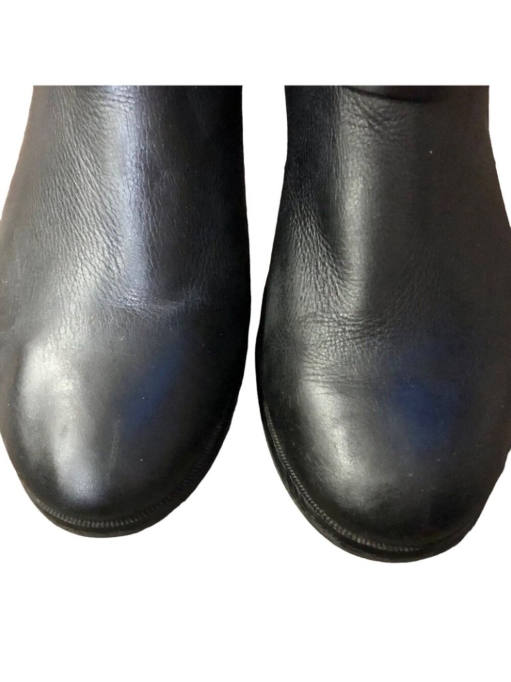 Ann Taylor Black Leather Ankle Moto Harness Boots Womens 6.5 Side Zip Used - Picture 4 of 12
